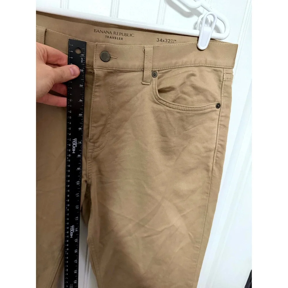 Banana Republic Pants Mens 34x32 Traveler Slim Fit Khaki Tan EUC